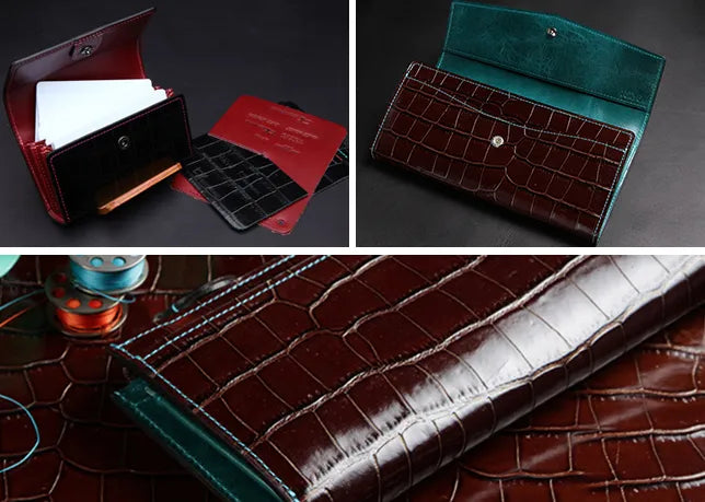 クロコ型押し牛革